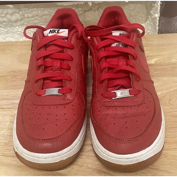 Nike Air Force 1 Low University Red Gum White Youth Boy's 7 Model # 596728-611 - Picture 2 of 15